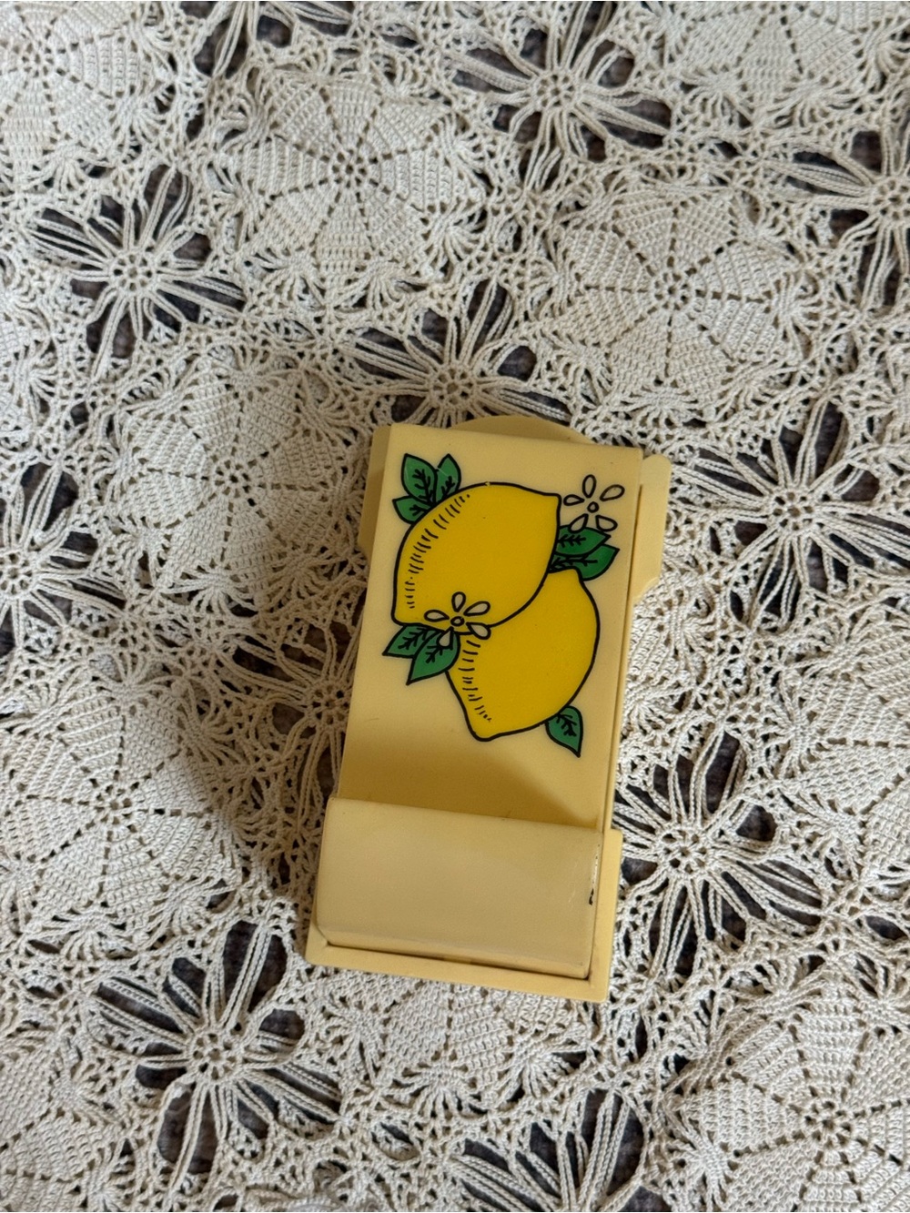 Vintage Lemon Matchstick Holder Wall Mount Yellow Retro Kitchen Decor